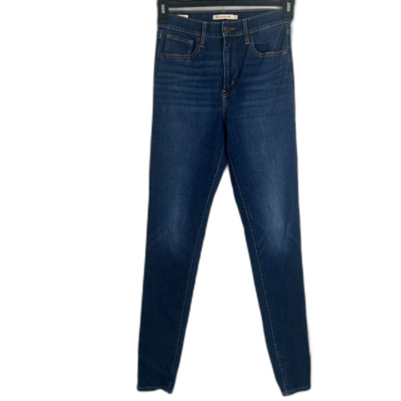 Levis Big E Dark Wash Mile High Super Skinny Non Destructed Denim Jeans Sz 28/31 - Picture 1 of 12